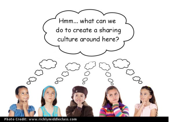 Group of five children thinking a over white background